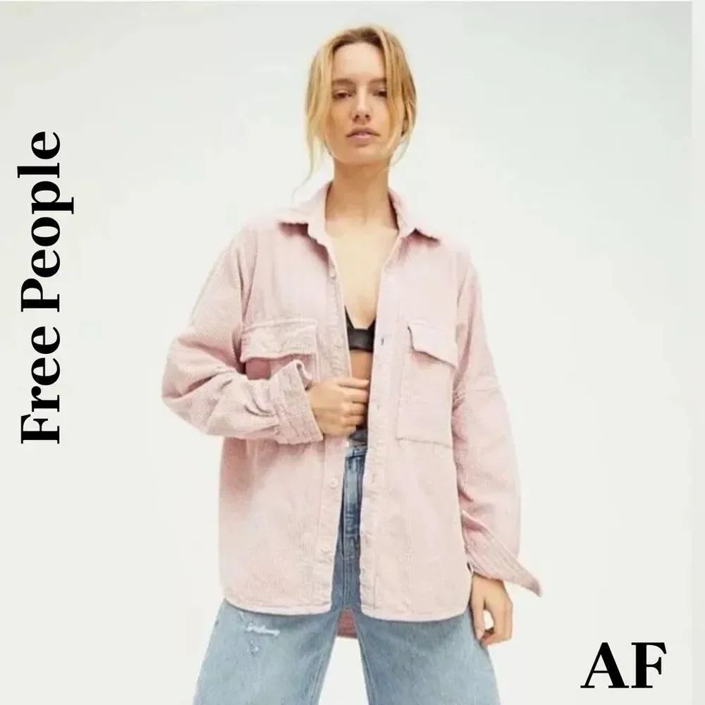 Free People CP Shades Maxwell Pink Wide Corduroy Jacket XL New